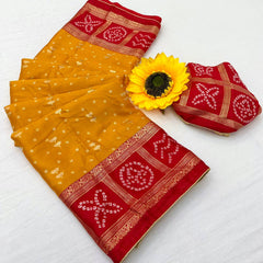 Vaylira Gridloom Bandhej Silk Saree
