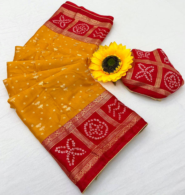 Vaylira Gridloom Bandhej Silk Saree