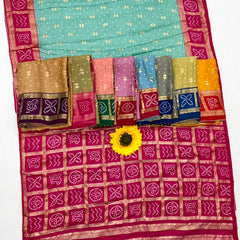 Vaylira Gridloom Bandhej Silk Saree