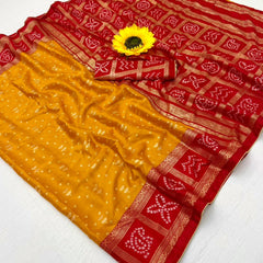 Vaylira Gridloom Bandhej Silk Saree