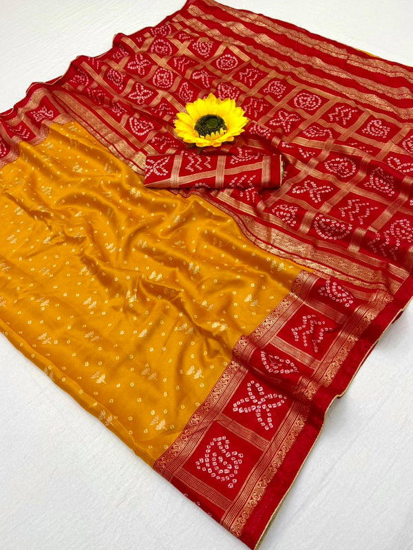 Vaylira Gridloom Bandhej Silk Saree