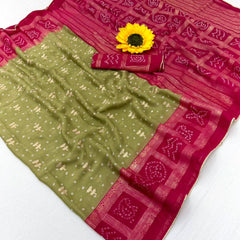 Vaylira Gridloom Bandhej Silk Saree