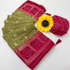 Vaylira Gridloom Bandhej Silk Saree