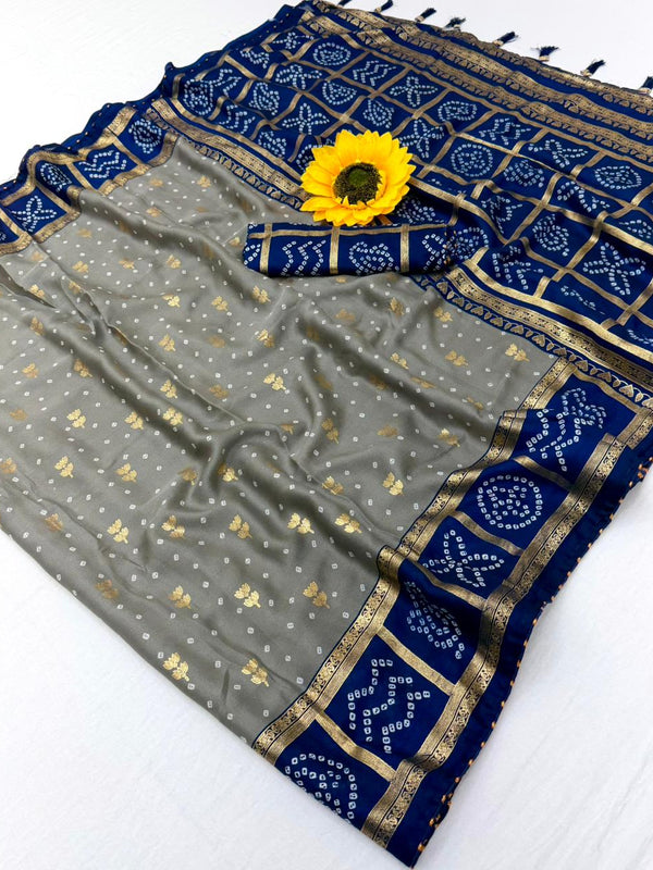Vaylira Gridloom Bandhej Silk Saree