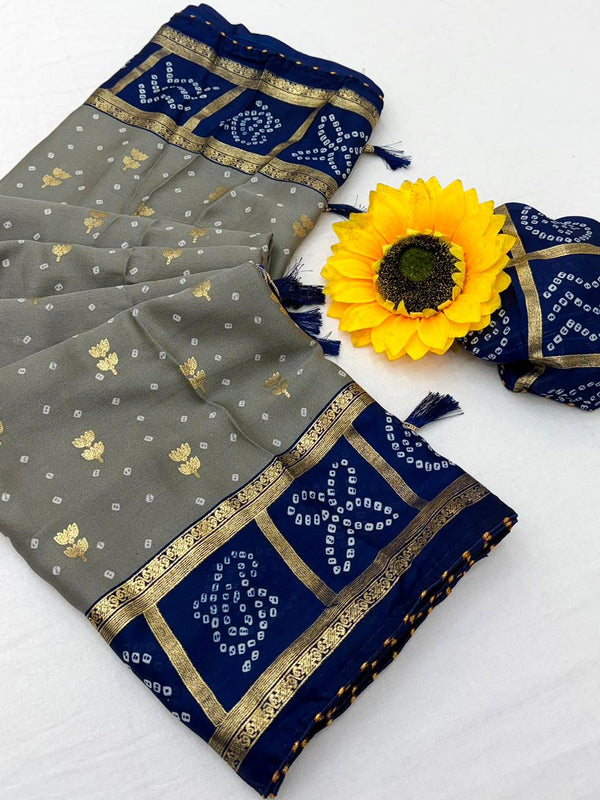 Vaylira Gridloom Bandhej Silk Saree